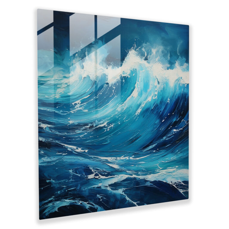 Powerful Seascape Glass Print - Seascape, Glass Wall Art, Home Decoration, Power And Unpredictability