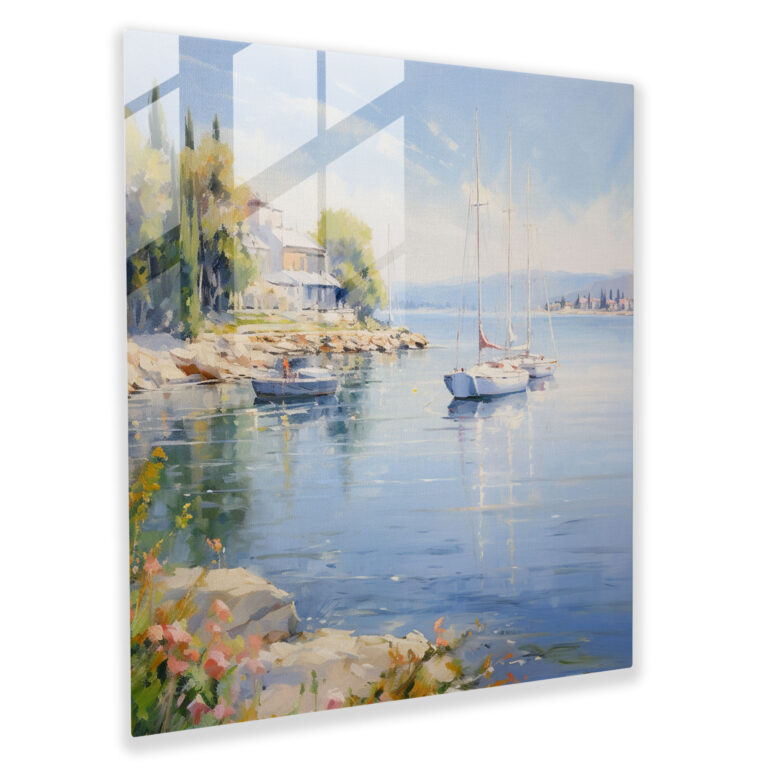 Seascape Glass Print - Harbor Harmony - Seascape, Harbor Harmony, Glass Art, Seascape