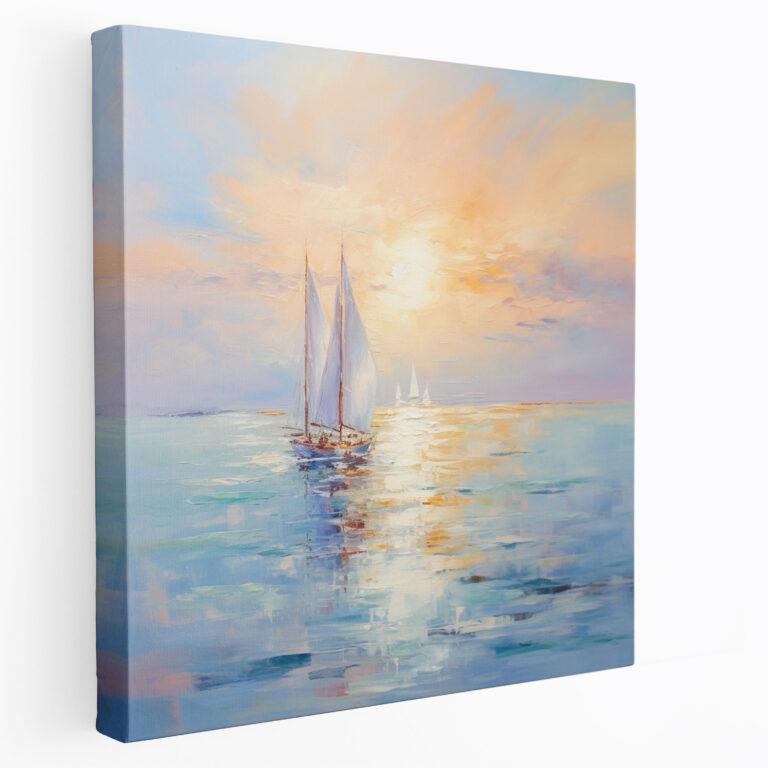 Impressionistic Seascape Canvas Print - Seascape, Sailing Boats, Canvas, Seascape