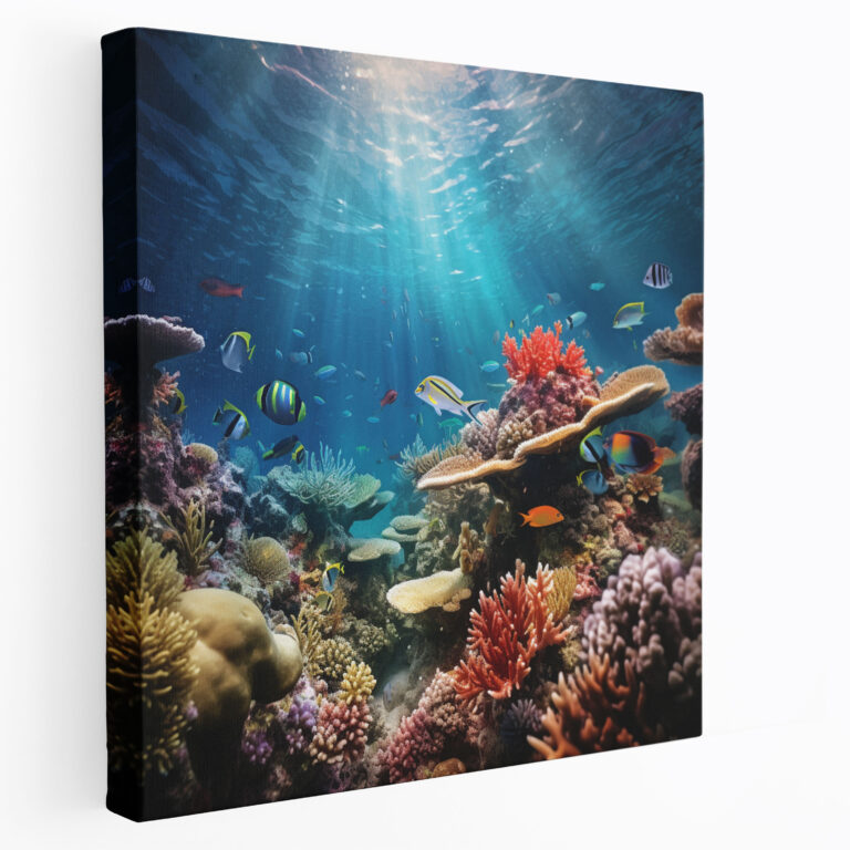 Realistic Coral Reef Canvas Print - Seascape, Seascape, Marine Life, Wall Decoration