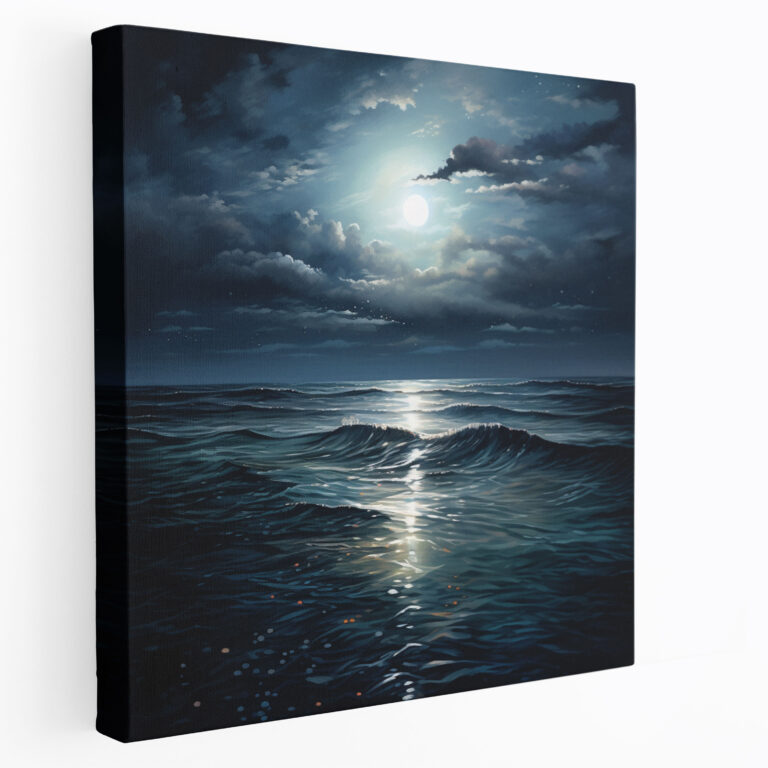 Ethereal Moonlit Seascape Canvas Print - Seascape, Wall Decoration, Canvas Wall Art, Home Decoration