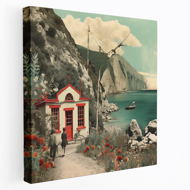 Seascape Wall Decoration - Seascape, Canvas Print, Vintage Postcards, Seaside Views