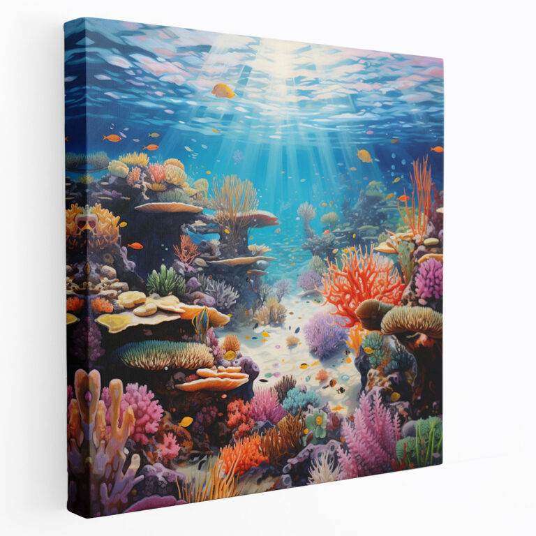 Seascape Wall Art - Realistic Coral Reef - Seascape, Canvas, Seascape Home Decoration, Canvas Wall Art