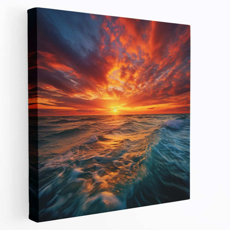 Seascape Canvas Print - Breathtaking Sunset Over Ocean - Seascape, Wall Art, Canvas Wall Art, Photograph