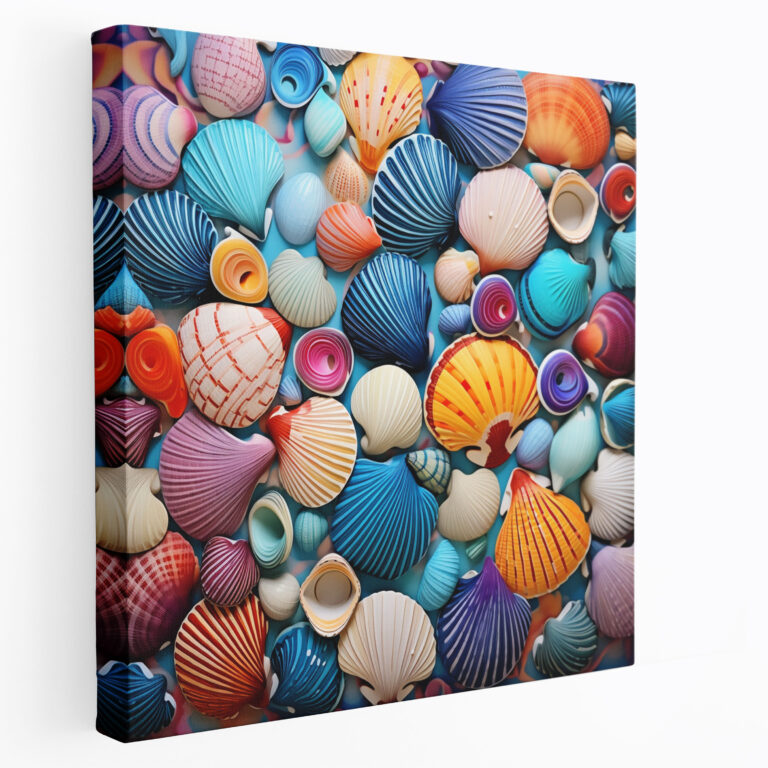 Seascape Canvas Print - Colorful Seashells Pattern - Seascape, Canvas, Home Decoration, Colorful Seashells