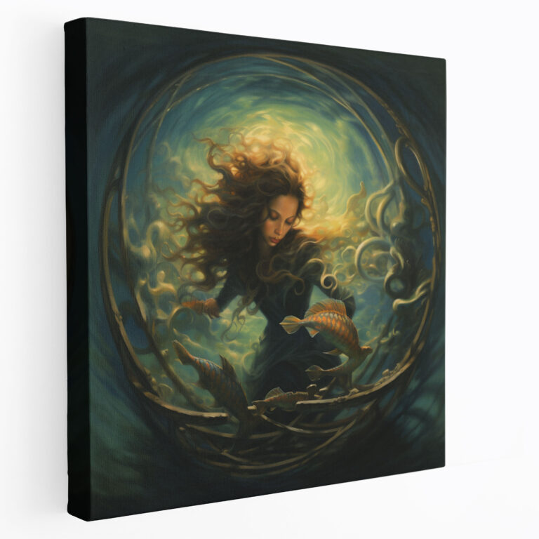 Seascape Wall Art - Mystical Mermaid Rising From Ocean - Seascape, Home Decoration, Canvas Wall Art, Wall Decoration
