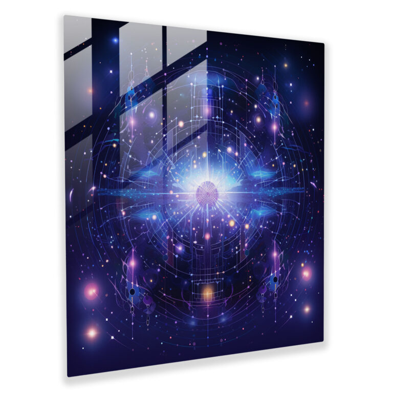 Cosmic Celestial Map Glass Print - Star Map, Glass Wall Art, Blue Hues, Celestial Map