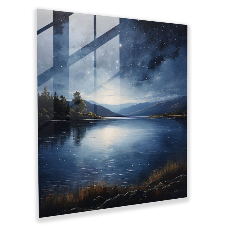 Starry Night Glass Print - Star Map, Starry Night, Landscape, Glass Wall Art
