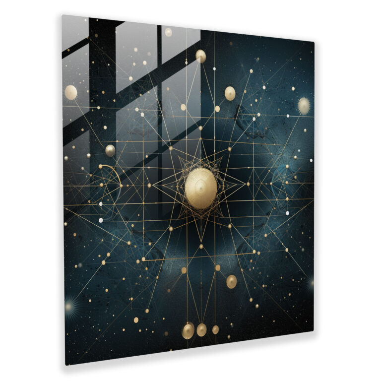 Geometric Star Map Glass Print - Star Map, Wall Decoration, Geometric Design, Stylish Appeal
