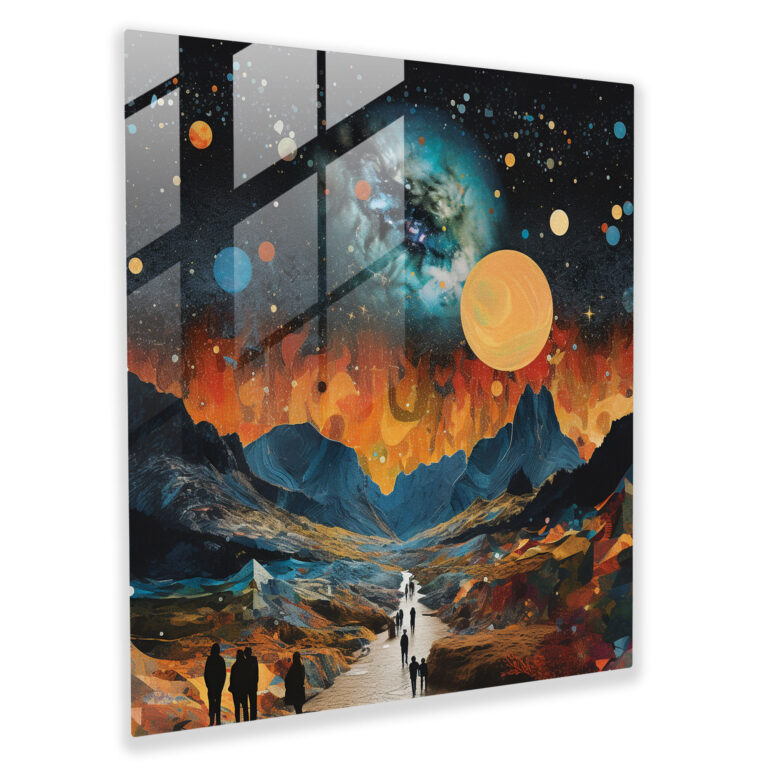 Stellar Fusion Glass Print - Star Map, Astronomical Illustrations, Vibrant, Visual Composition