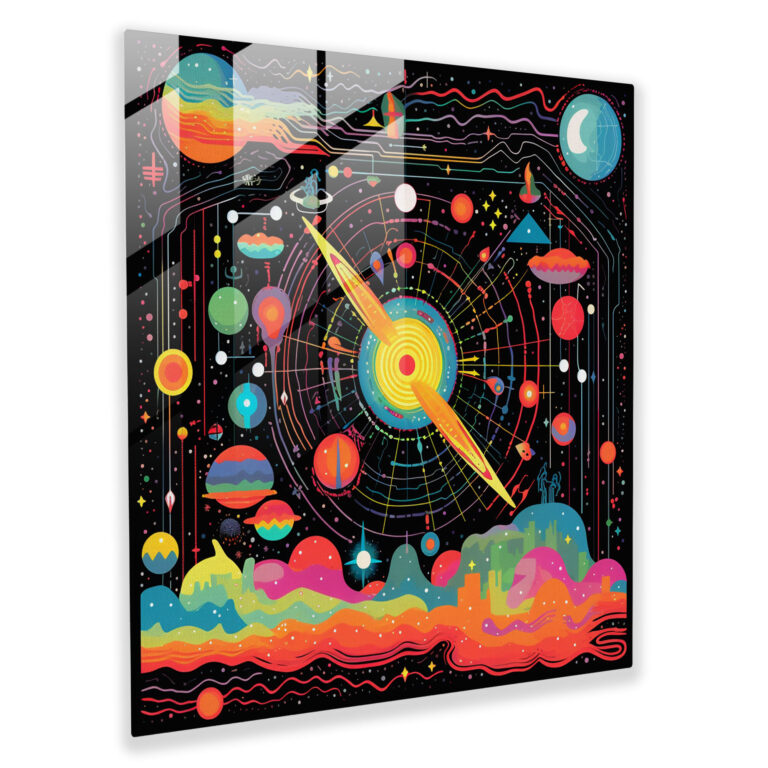 Cosmic Pop Glass Print - Star Map, Statement, Cosmic Energy, Wall Decoration