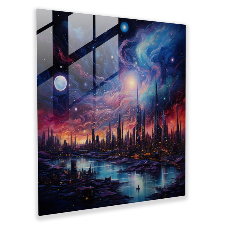 Cosmic Star Map Glass Print - Star Map, Home Decoration, Modern Art, Glass Art
