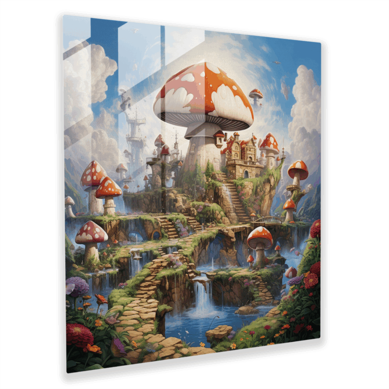 Enchanting Glass Print: Mario's Kingdom