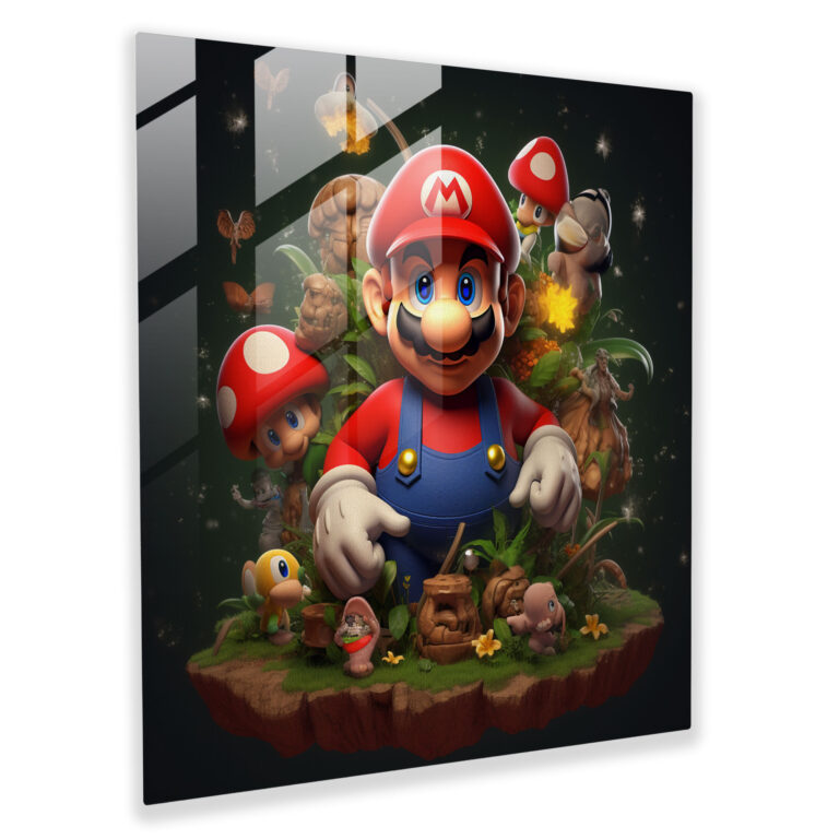 Iconic Glass Print: Mario and Friends