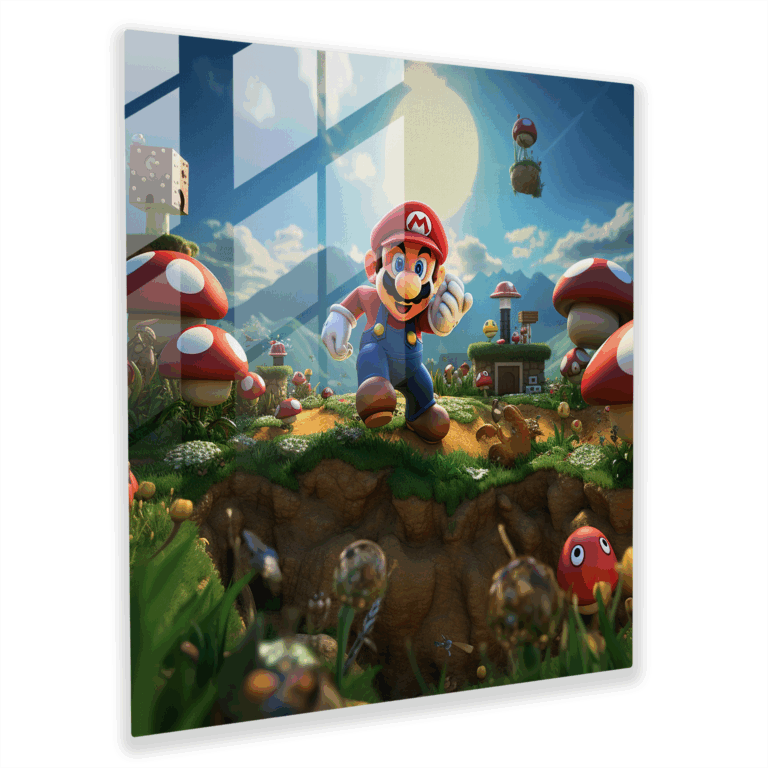 Dynamic Glass Print: Mario's Challenges