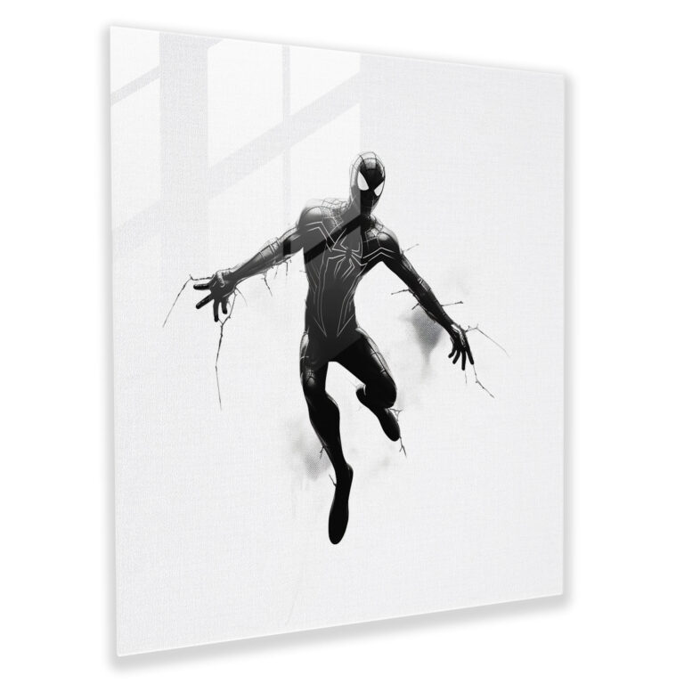 Spider-Man Action Glass Print - Spider Man, Home Decoration, Spider-Man, Modern Art