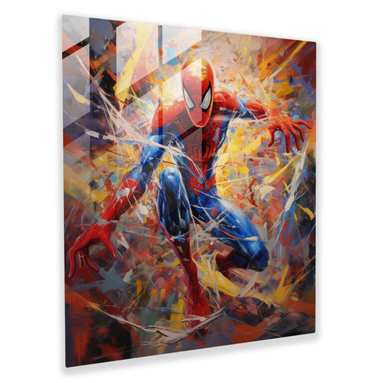 Spider-Man Abstract Motion Glass Print - Spider Man, Glass Art, Glass Print, Glass Wall Art
