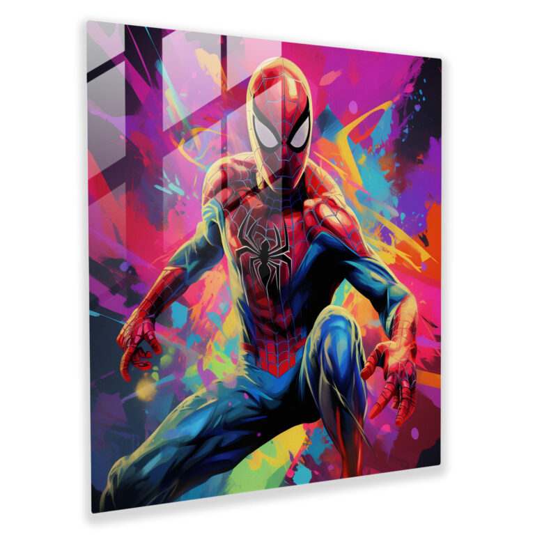 Spider-Man Glass Print - Spider Man, Superhero, Glass Art, Colorful Background