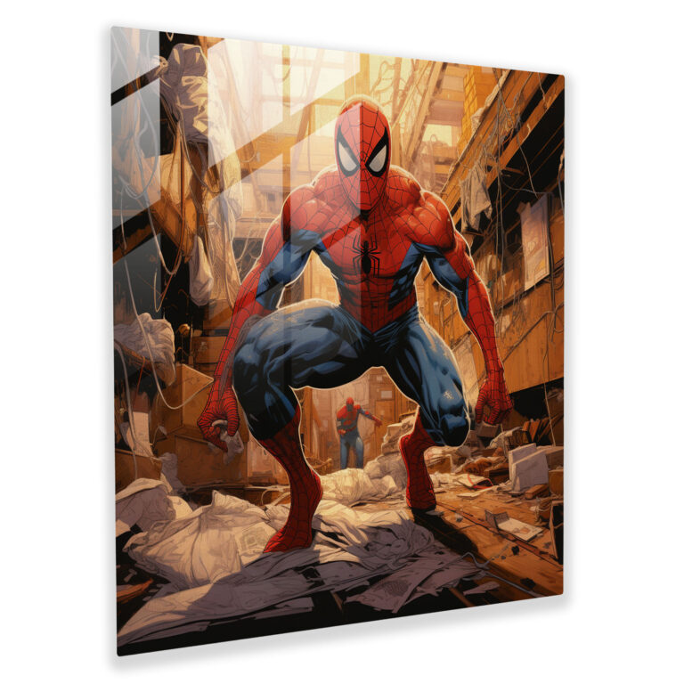 Spider-Man Glass Print - Spider Man, Wall Decoration, Glass Print, Action-Packed Scenes