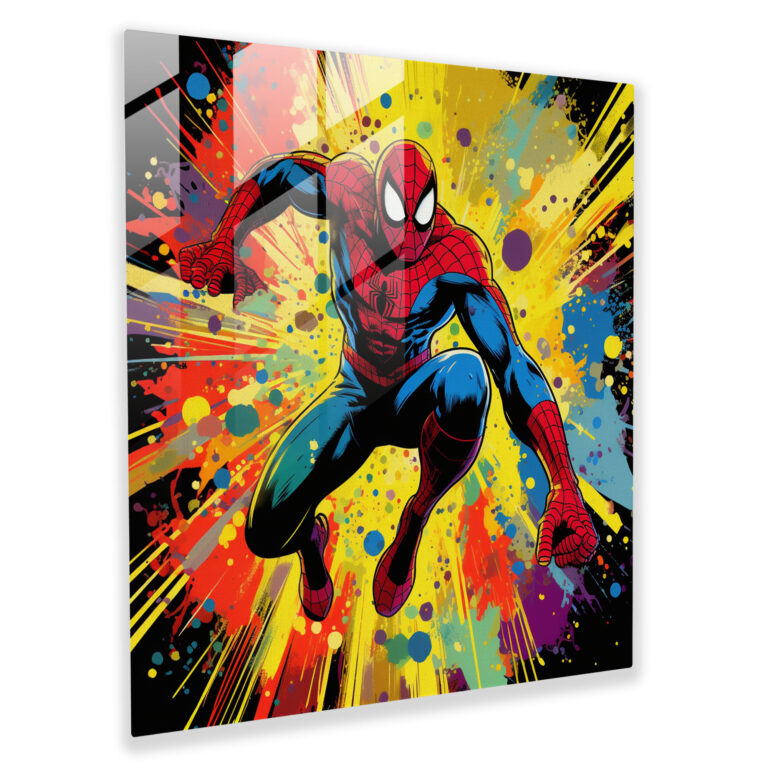 Spider-Man Pop Art Glass Print - Spider Man, Pop Art Style, Spider-Man, Glass Art