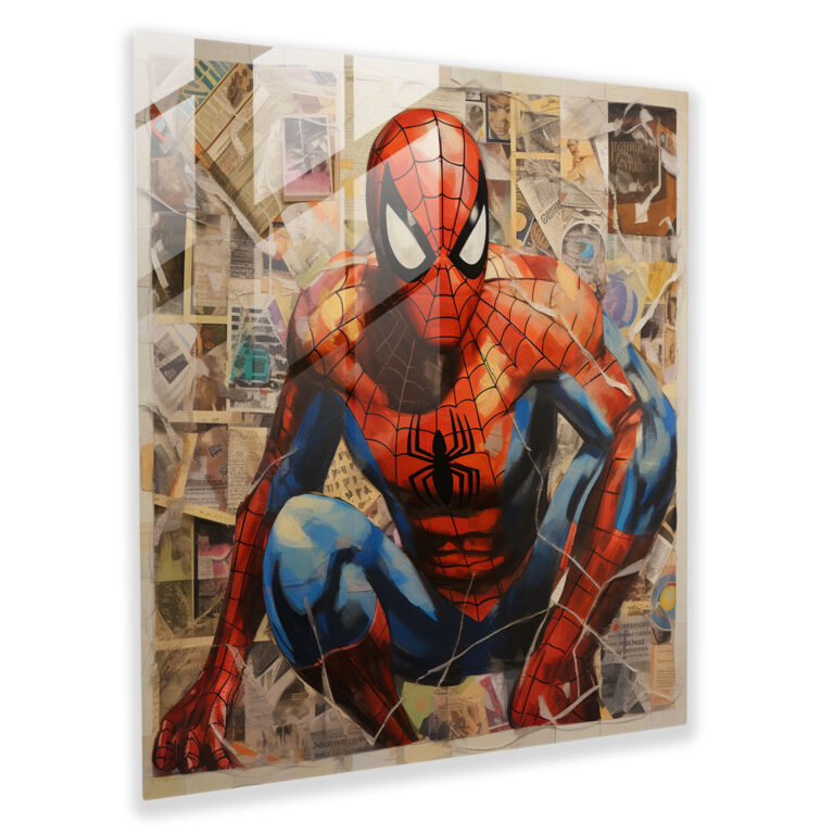 Spider-Man Comic Book Collage Glass Print - Spider Man, Spider-Man, Home Decoration, Glass Print
