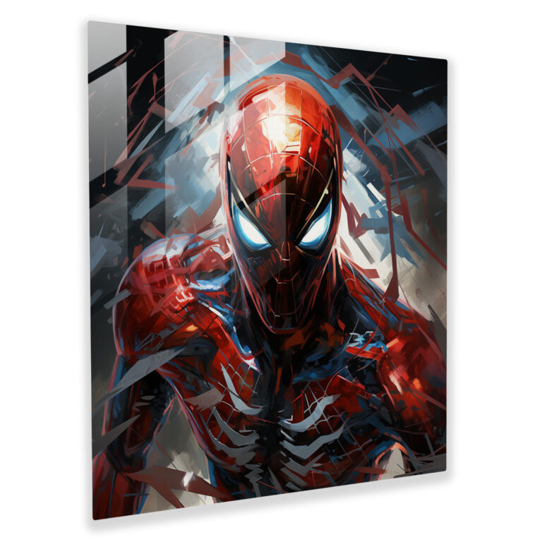 Futuristic Spider Man Glass Print - Spider Man, Modern Art, Spider Man, Glass Print