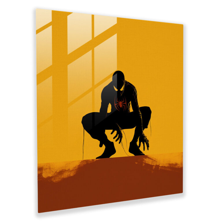 Spider-Man Silhouette Glass Print - Spider Man, Wall Decoration, Glass Art, Spider-Man