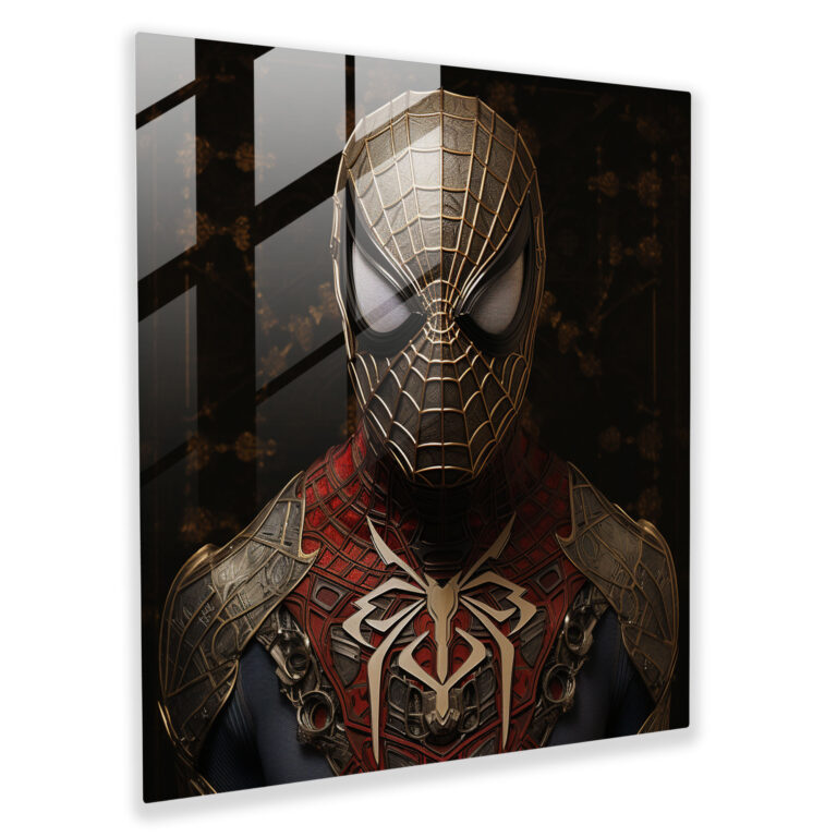 Spider-Man Portrait Glass Print - Spider Man, Home Decoration, Spider-Man, Realistic Portrait