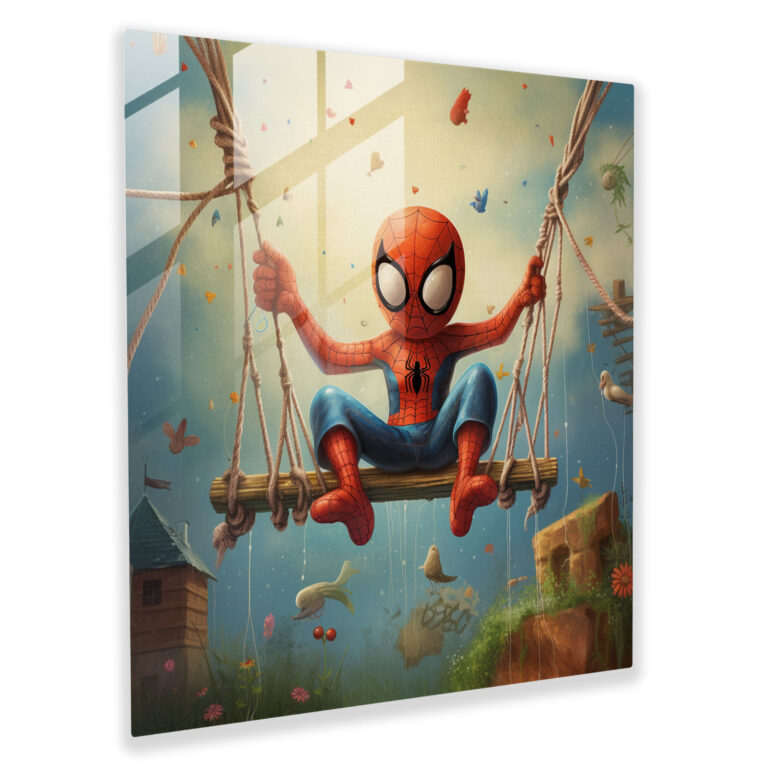 Spider-Man Whimsy Glass Print - Spider Man, Glass Print, Glass Art, Spider-Man