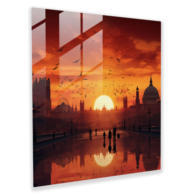 Landmark Sunrise Glass Print - Sunrise, Home Decoration, Famous Landmarks, Glass Art