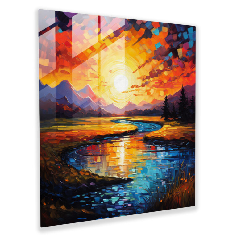 Sunrise Bliss Glass Print - Sunrise, Glass Wall Art, Vibrant Colors, Glass Print