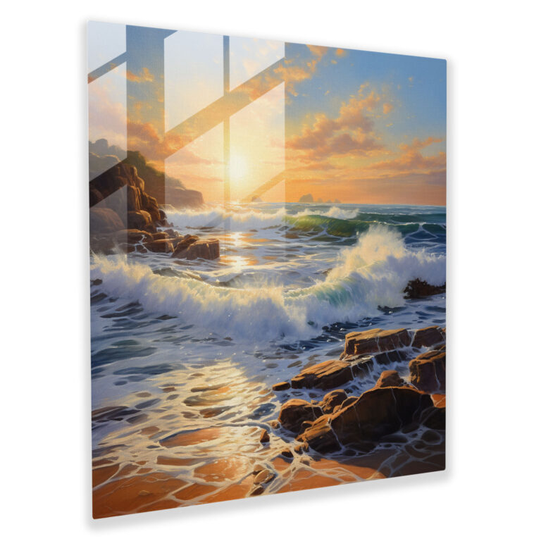 Oceanic Dawn Glass Print - Sunrise, Magnificence Of Nature, Home Decoration, Sunrise