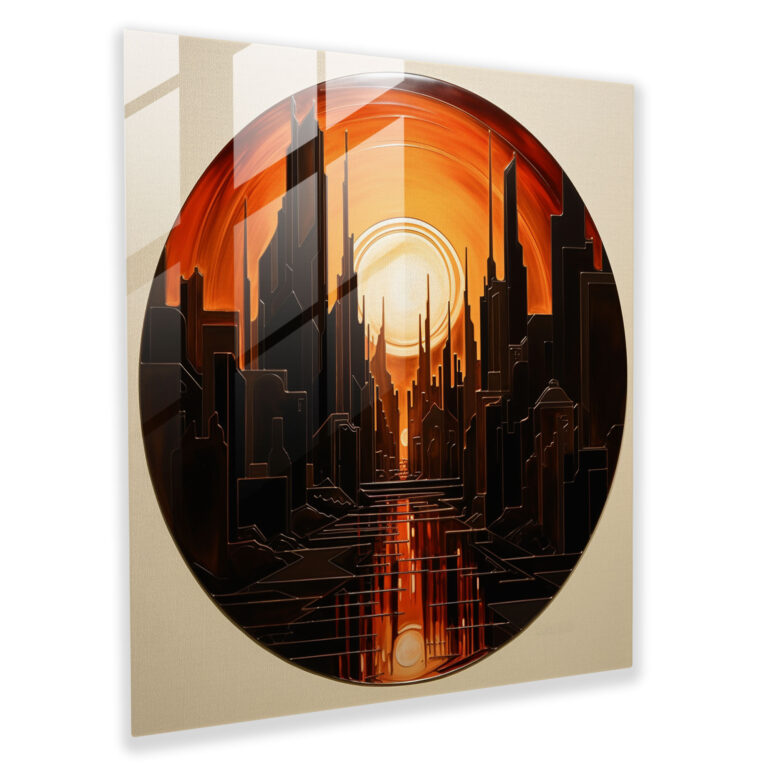 Sunrise Glass Print - Art Deco Inspired - Sunrise, Home Decoration, Glass Print, Modern Art