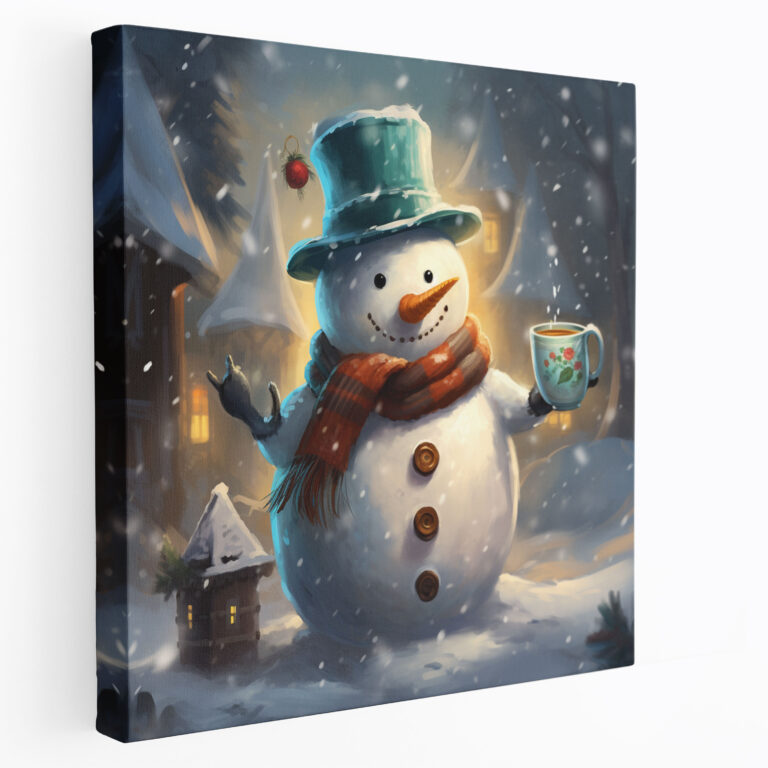 Cozy Snowman Wall Art - Snowman, Canvas Wall Art, Cozy, Jolly