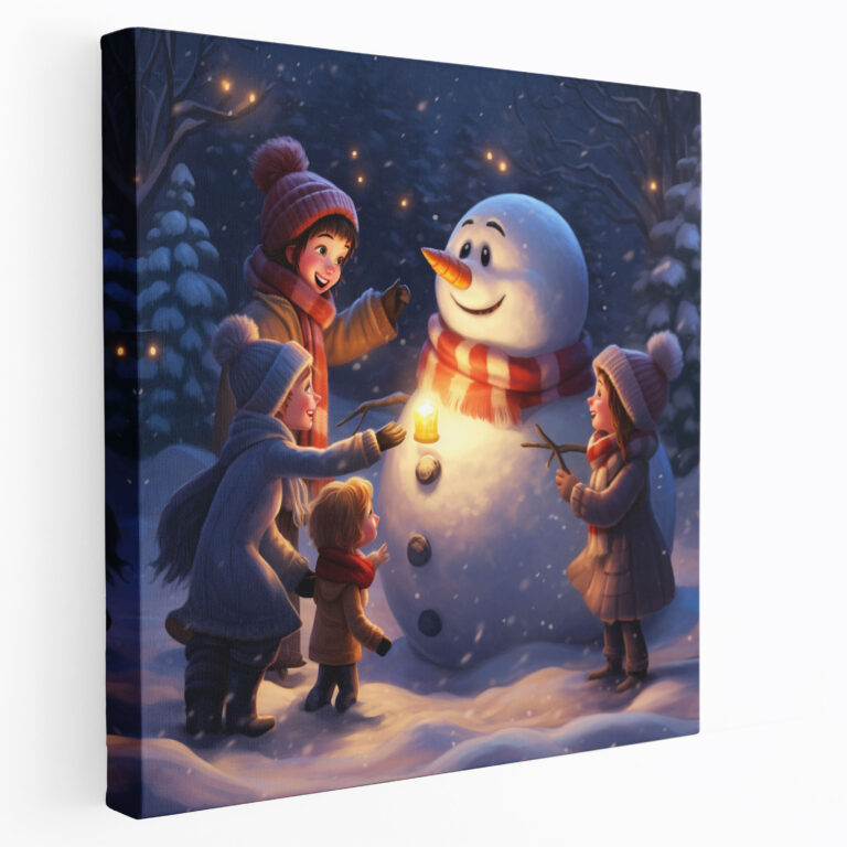 Snowman Family Canvas Print - Snowman, Winter Decor, Snowman Art, Canvas Wall Art