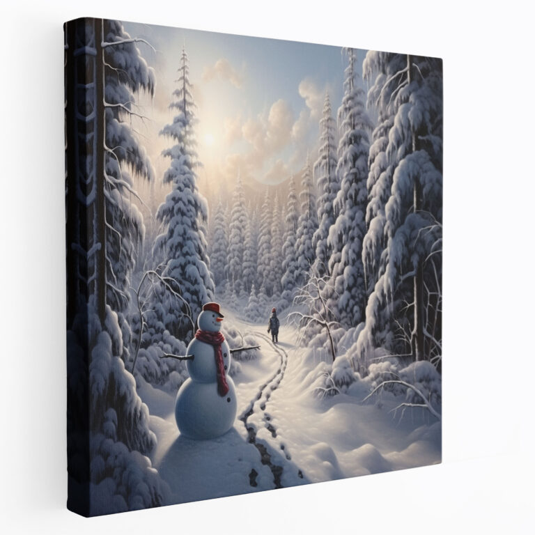 Snowman Winter Wonderland Wall Art - Snowman, Snowman Art, Home Decoration, Canvas Print