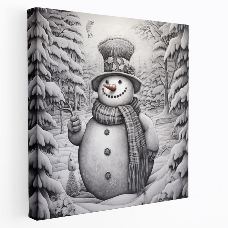 Realistic Snowman Canvas Print - Snowman, Canvas Print, Home Decoration, Wall Decoration