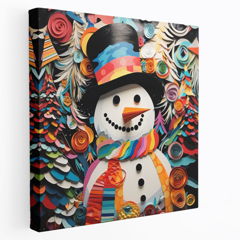 Quirky Snowman Collage Canvas Print - Snowman, Canvas, Snowman, Quirky Snowman