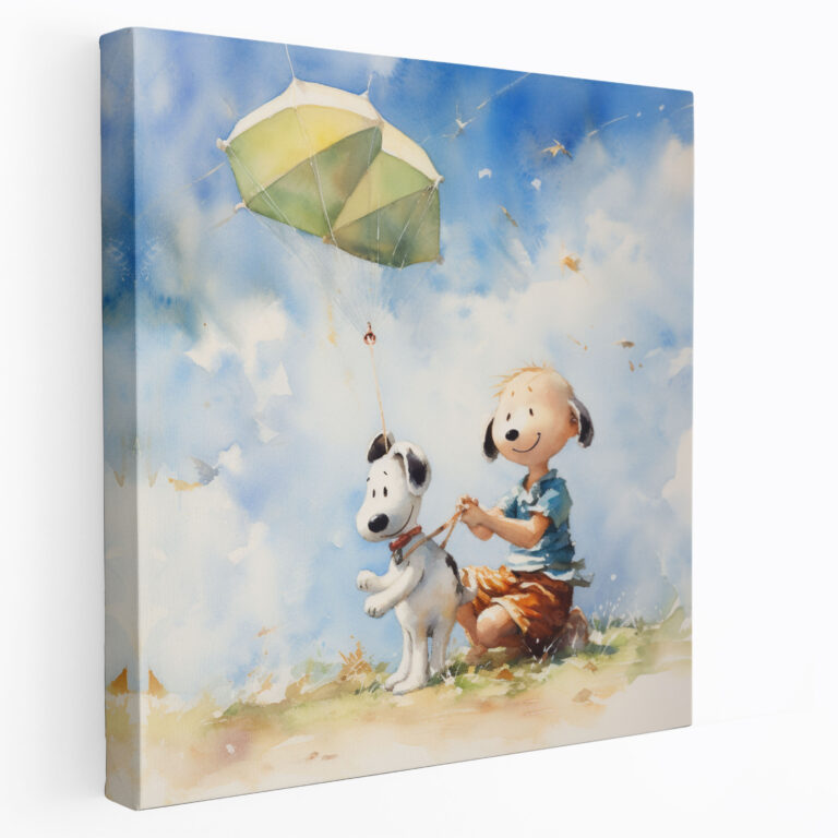 Snoopy Watercolor Canvas Print - Snoopy, Snoopy Wall Art, Watercolor Painting, Snoopy Canvas Print