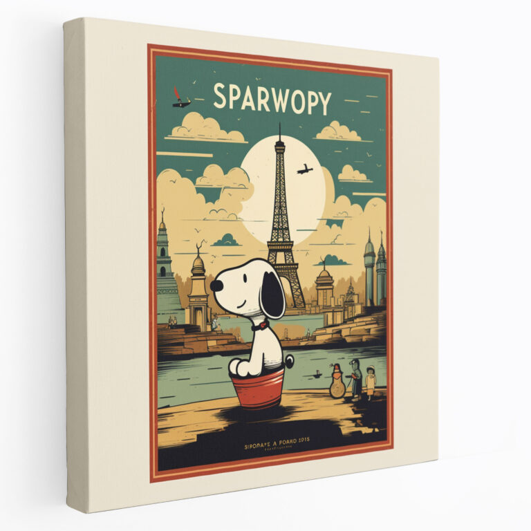 Snoopy Travel Canvas Print - Snoopy, Vintage Travel Poster, Canvas, Home Decoration