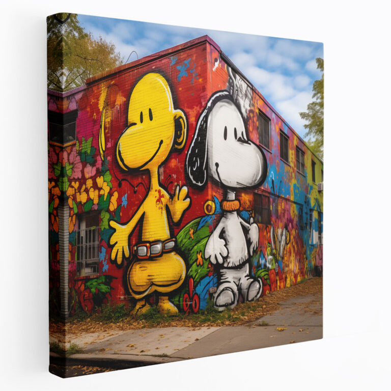 Snoopy Street Art Canvas Print - Snoopy, Snoopy Wall Art, Snoopy Canvas Print, Snoopy Wall Decoration