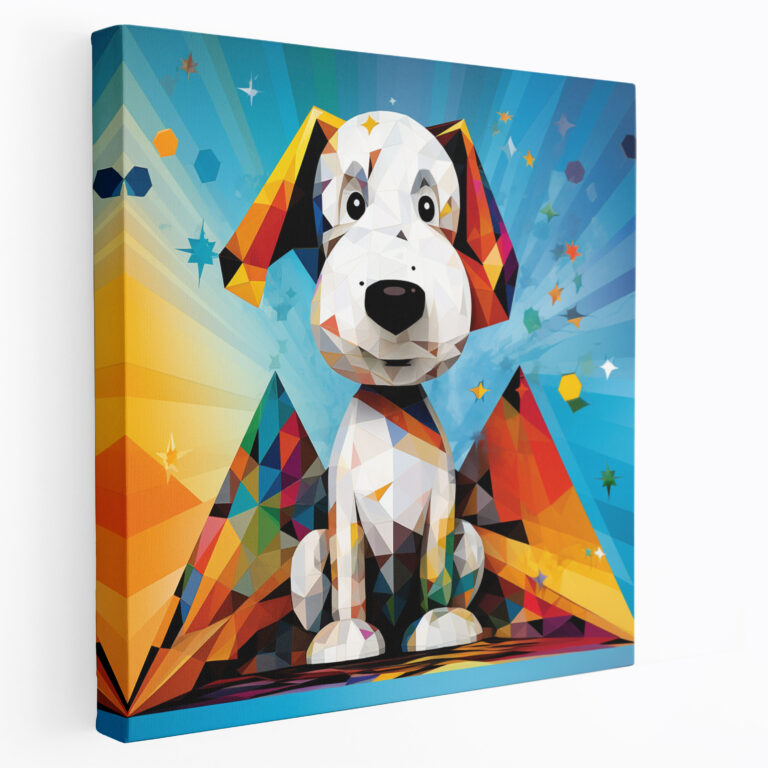 Snoopy Geometric Wall Art - Contemporary Canvas Print - Snoopy, Dynamic, Contemporary, Home Decoration