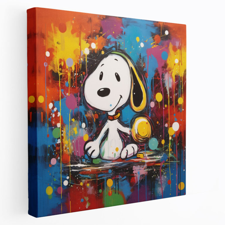 Snoopy Canvas Print - Snoopy, Vibrant Colored Background, Wall Art, Artistic