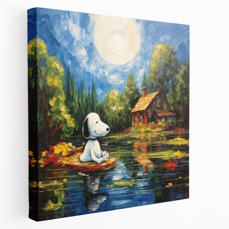 Snoopy Canvas Print - Snoopy, Peaceful, Impressionist Painting, Home Decoration
