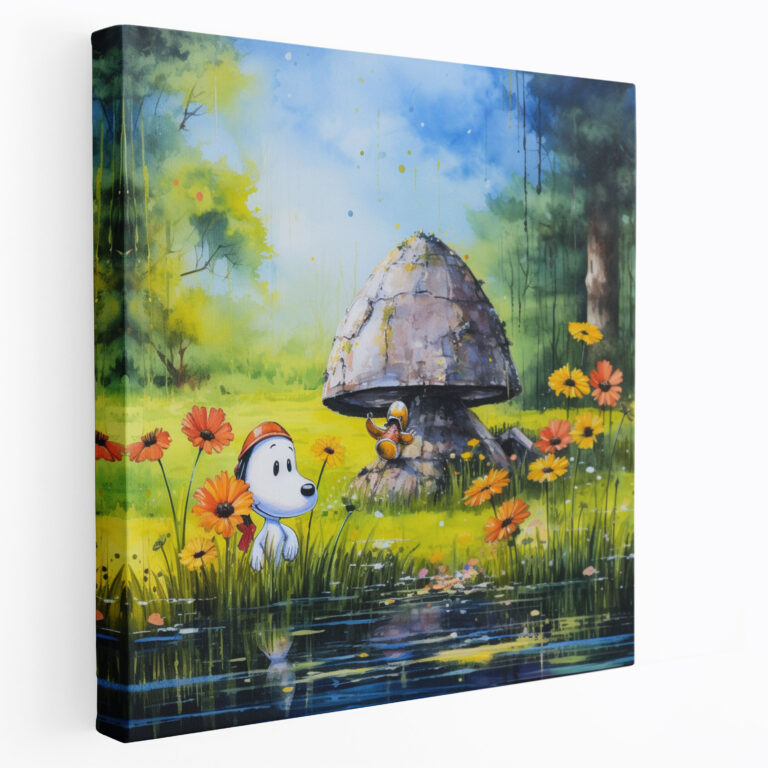 Snoopy Canvas Print - Vibrant Watercolor Wall Art - Snoopy, Snoopy And Woodstock, Wall Decoration, Canvas Wall Art