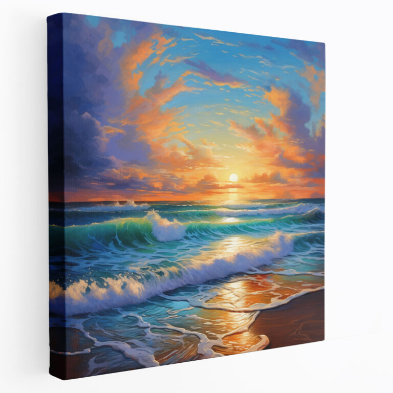 Sunrise Canvas Print - Sunrise, Sunrise, Beach, Wall Decoration