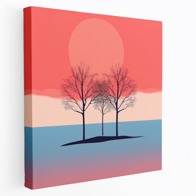 Sunrise Wall Art - Minimalist Tree Silhouette Canvas Print - Sunrise, Home Decoration, Minimalist, Canvas Print