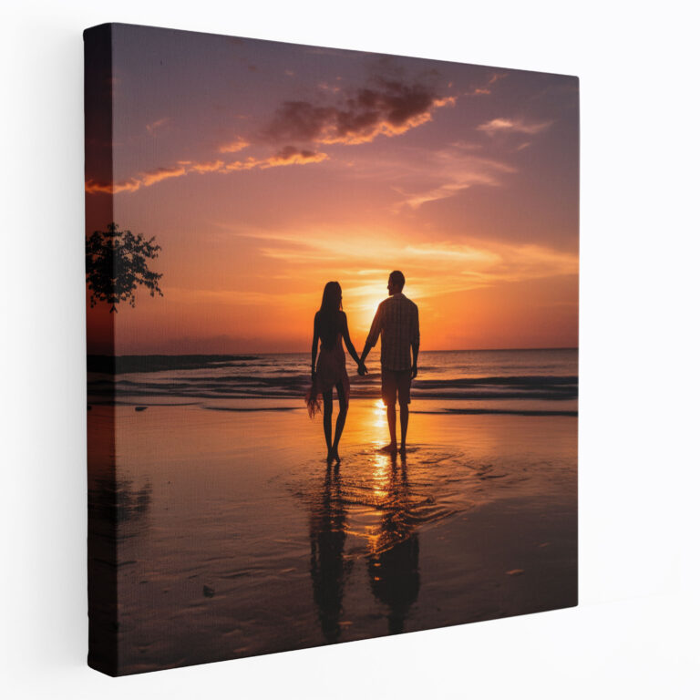 Sunrise Canvas Print - Romantic Beach Sunrise Wall Art - Sunrise, Canvas Print, Intimacy, Beach