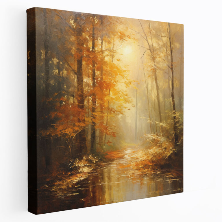 Sunrise Wall Decoration - Impressionist Forest Oil Painting - Sunrise, Impressionist Painting, Wall Art, Canvas