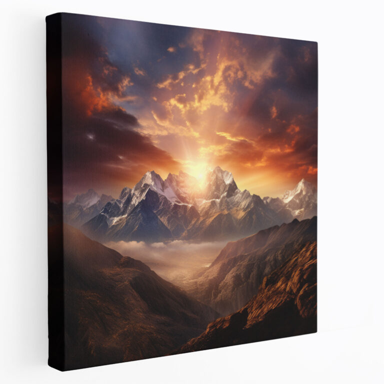 Sunrise Mountain Canvas Print - Sunrise, Canvas Print, Wall Decoration, Canvas